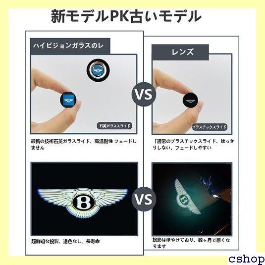 Akarinカーテシランプ レーザーロゴライト ドアウェルカムライト LEDロゴ投影 カーテシライト ベントレー 2個セ ット 車用 カーテシ  純正交換タイプ For Bentley Bentley 622