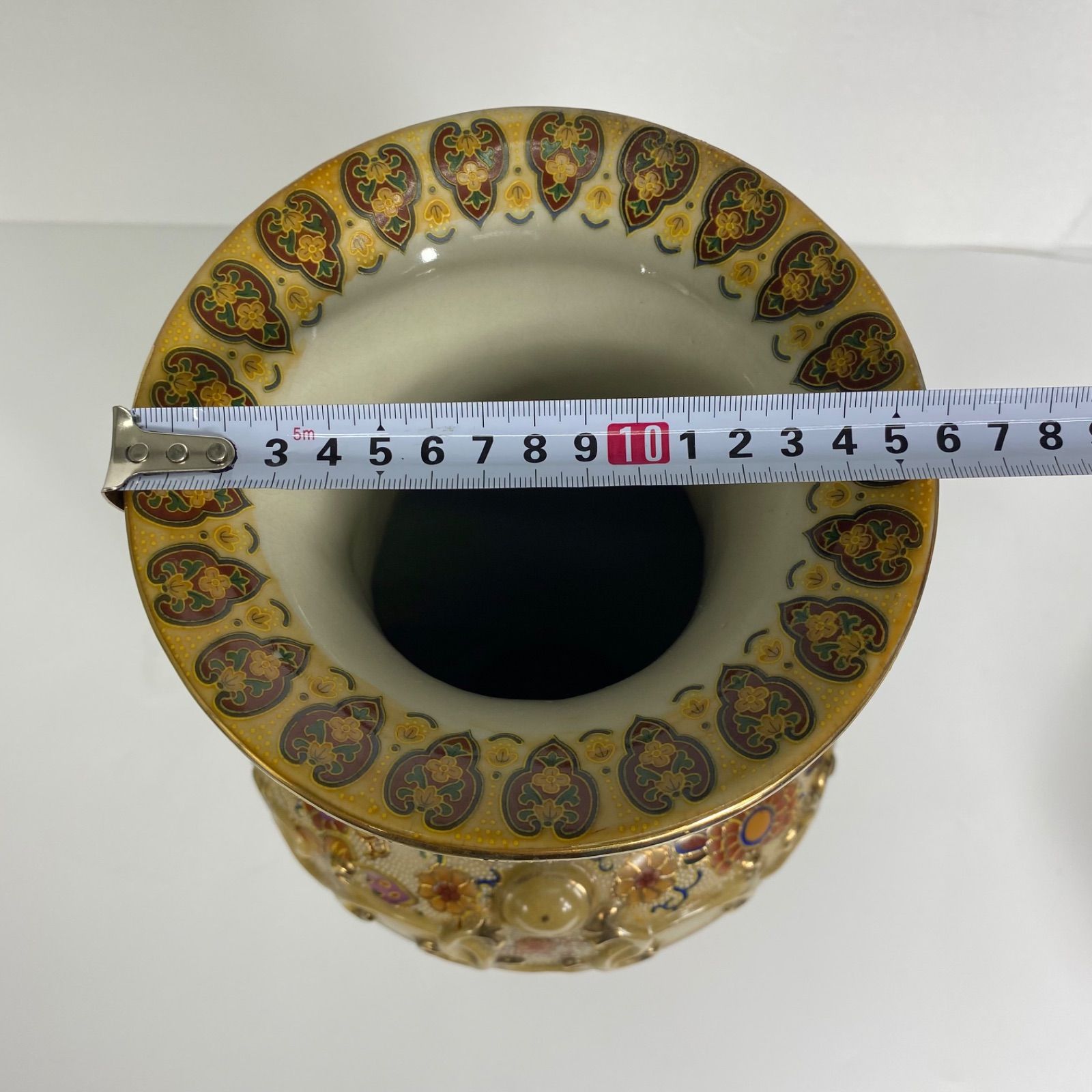 薩摩焼 花鳥風月図 金彩絵付 壺 花瓶 高さ約45cm 飾壺 骨董 和風