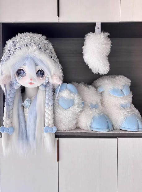 ファースーツ 着ぐるみセット NO.260 羊 青 水色 ケモノ ファースーツ 全頭ヘッド ぬいぐるみ コスプレ コスチューム 一点物