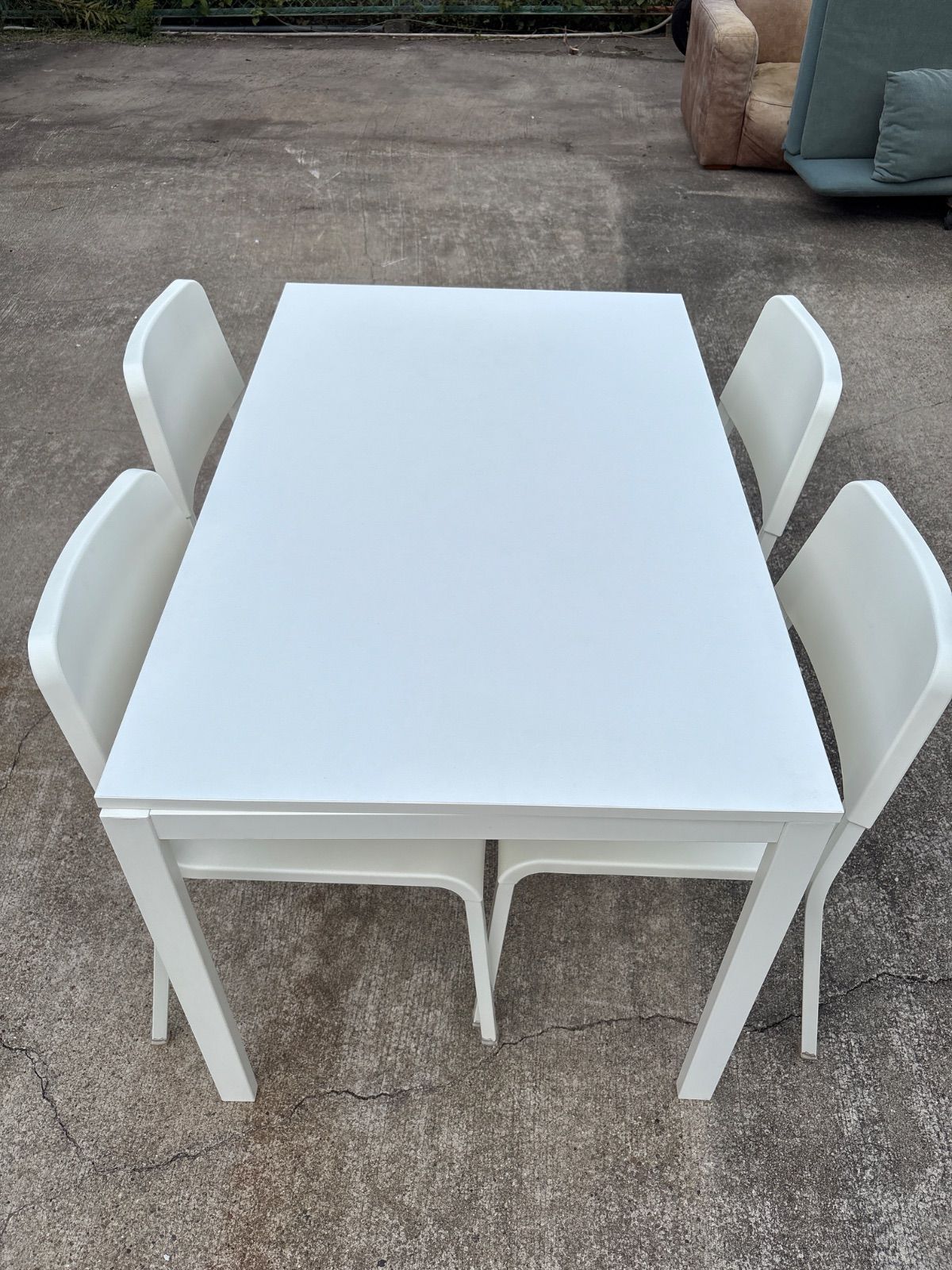 イケア 伸長式テーブル IKEA VANGSTA ヴァングスタ 180 120x75 サイズ変更可 ホワイト ダイニングテーブル 家具 一軒家 インテリア 4人掛け 6人掛け 4p 6p イス 椅子 テオドレス 4脚 倉庫前引取り げあり