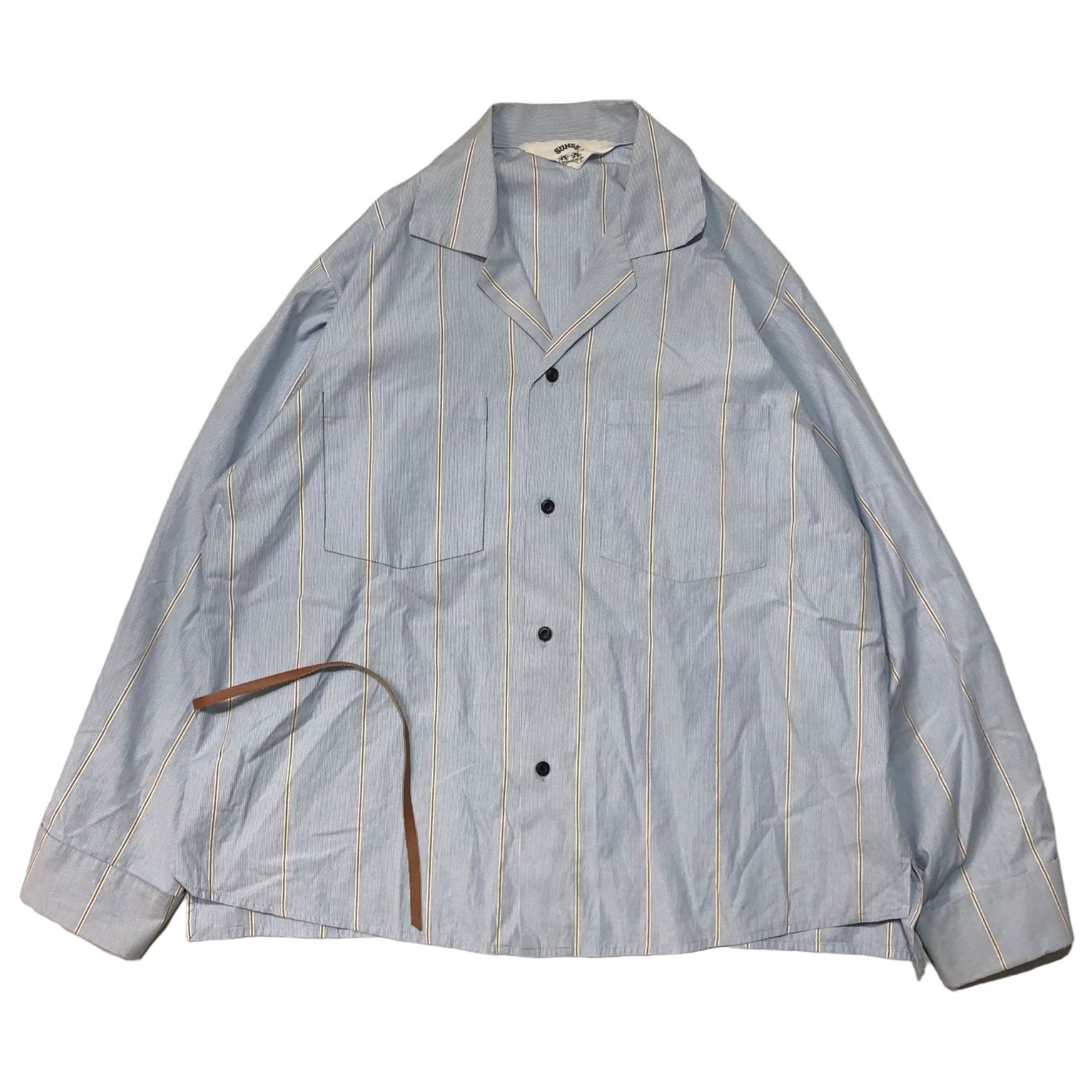 SUNSEA(サンシー) 19AW BLUE BEGE GIGOLO SHIRT ブルー ベージュ ジゴロシャツ 19A13 SIZE 2(M)  ブルー×ベージュ - メルカリ