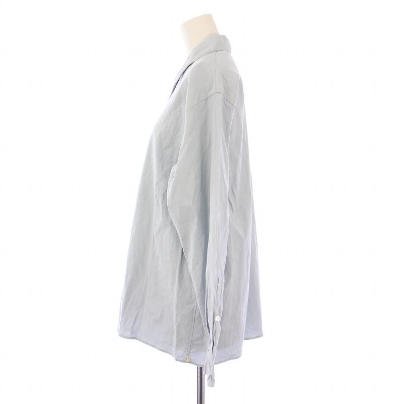ミューズ ドゥーズィエム クラス 24SS stretch twill ストレッチツイルシャツ ブラウス 長袖 レギュラーカラー 無地 麻 リネン F 水色 ミューズ ドゥーズィエム クラス MUSE de Deuxieme Classe 24SS
