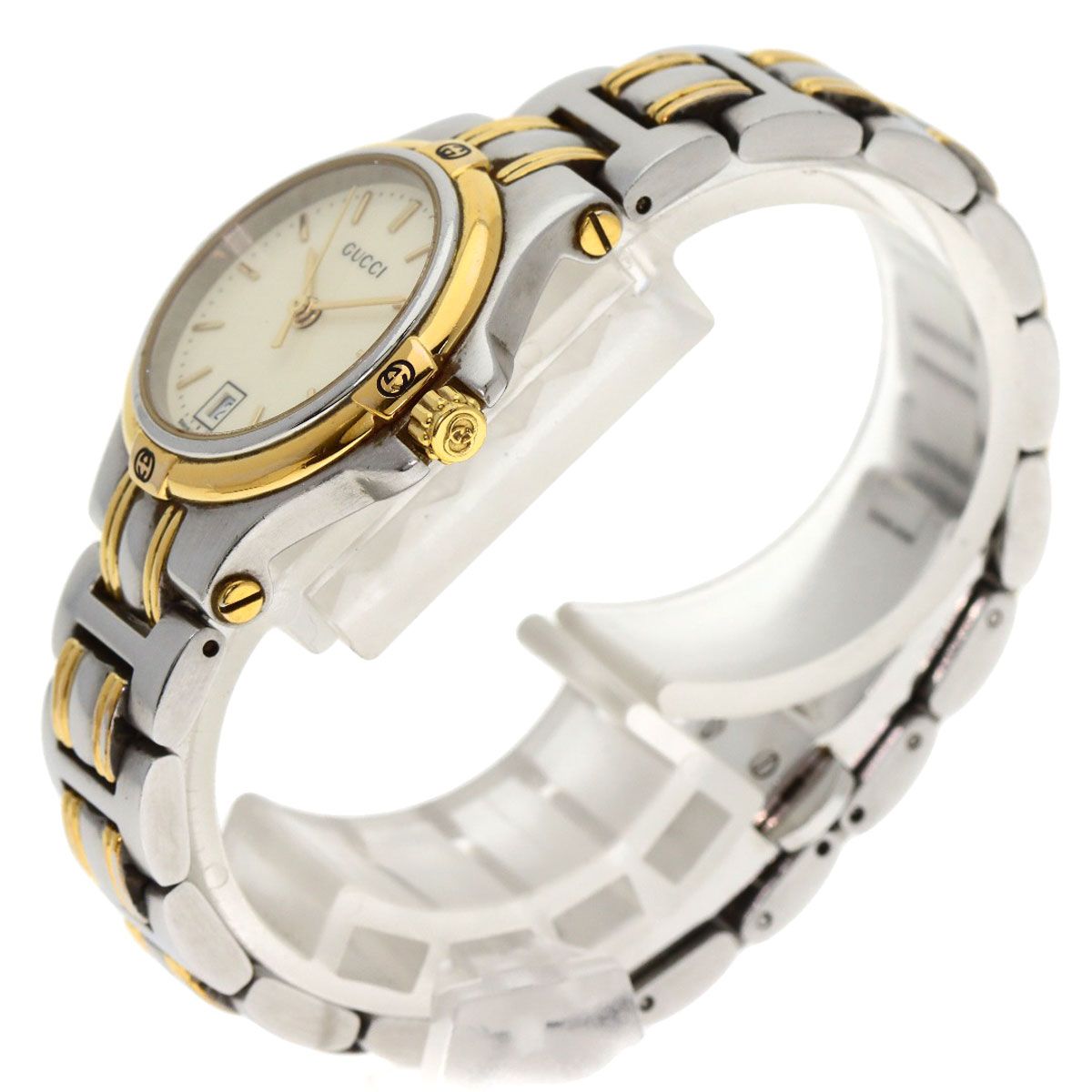 GUCCI グッチ 9040L ラウンドフェイス 腕時計 SS SSxGP レディース  