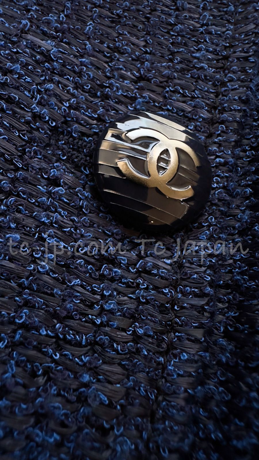 シャネル ジャケット CHANEL 清楚系 ブルー ダークネイビー 紺