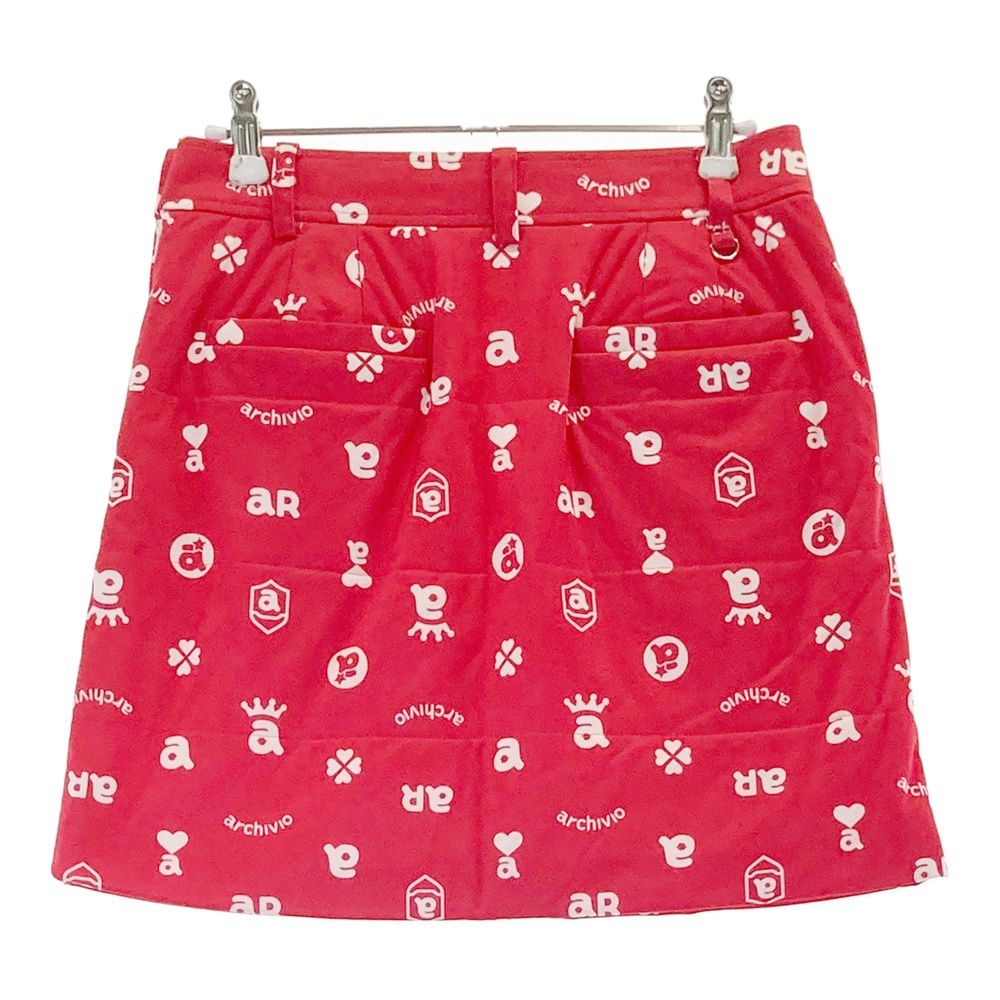 サイズ 38 ARCHIVIO アルチビオ 中綿スカート 総柄 レッド系 240101530401 ゴルフウェア レディース ストスト
