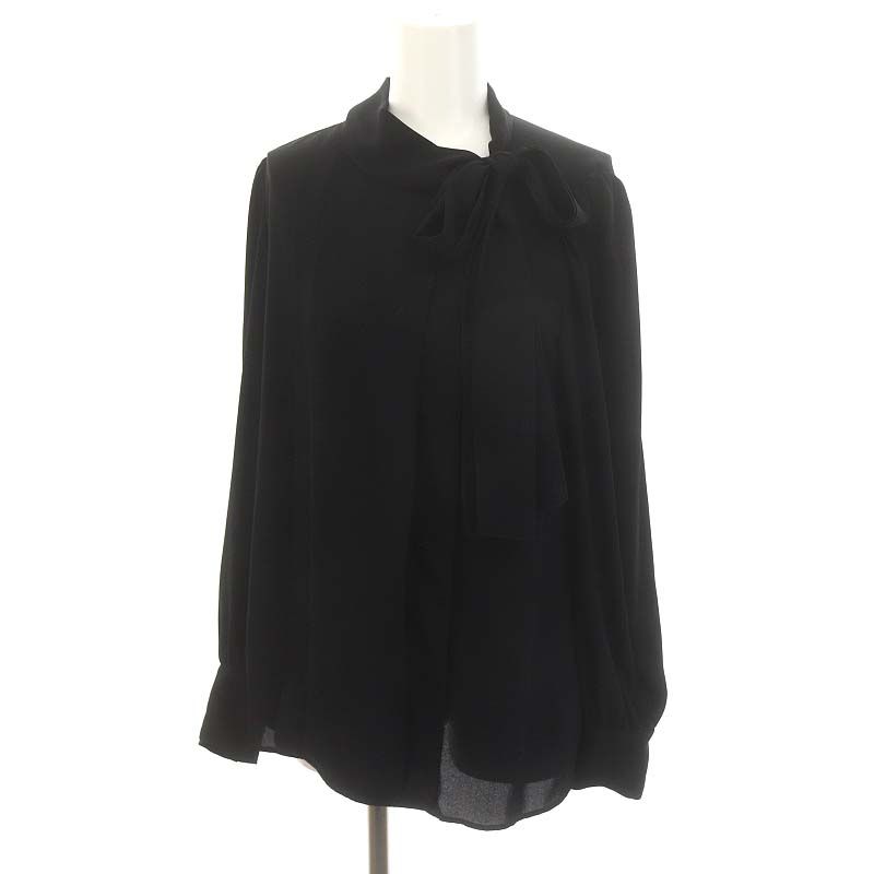 美品✨2023年 フォクシー CLEF DE SOL ボウタイブラウス 黒 43281 Blouse 