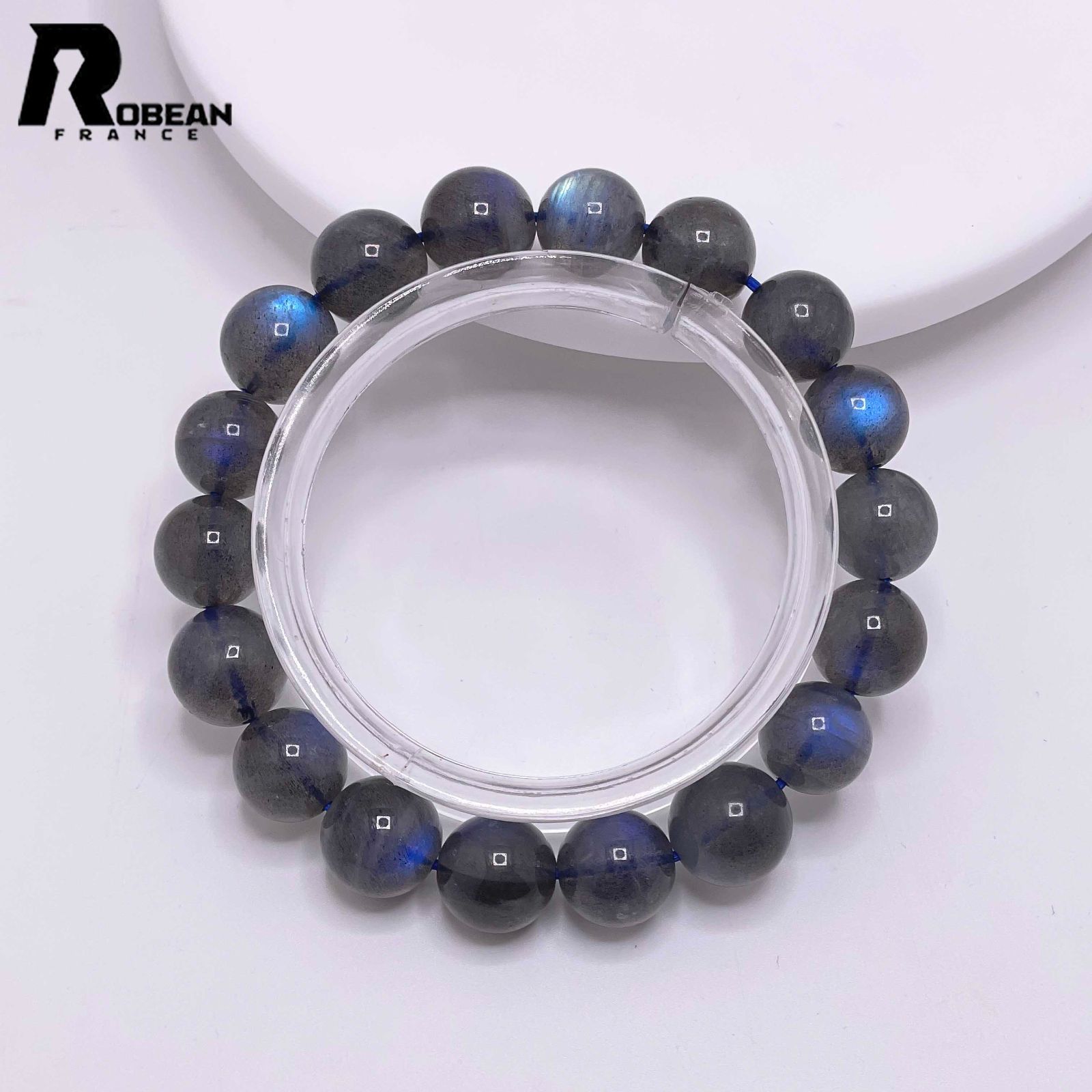 貴重 EU製 定価6万円ROBEAN・ブルーラブラドライトパワーストーン ブレスレット アクセサリー 開運 浄化 綺麗 プレゼント ギフト 10.5-11.5mm M0117051