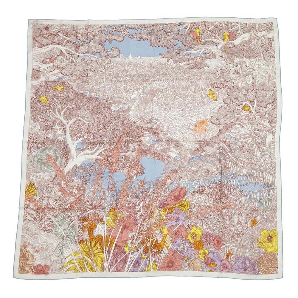 エルメス ストール カレ140 カレジェアン 自然回帰 Retour a la Nature カシミヤ シルク HERMES 2025春夏