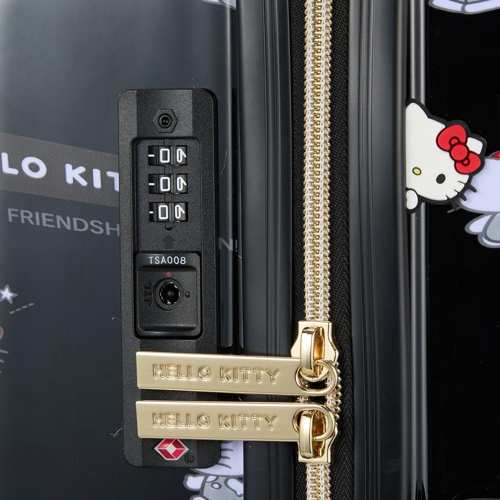 Sanrio characters カップホルダー付き サンリオキャラクターズ Mサイズ 3.7kg スーツケース SA13.ブラックハート シフレ