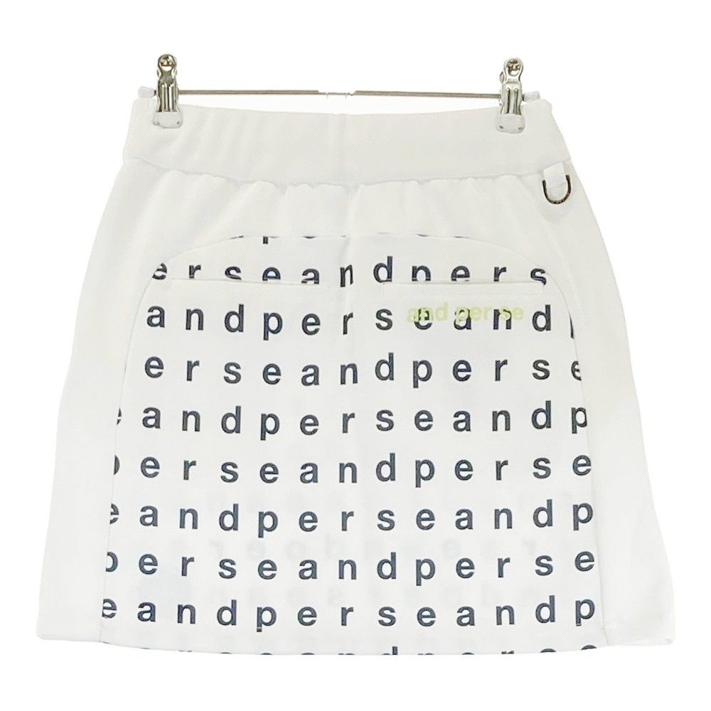 サイズ：S AND PER SE アンパスィ スカート ロゴ総柄 ホワイト系