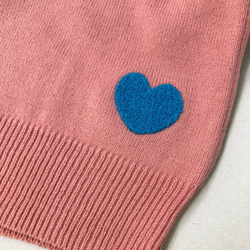 and per se ケーブルニットセーター ネイビー/ピンク ケーブルニット