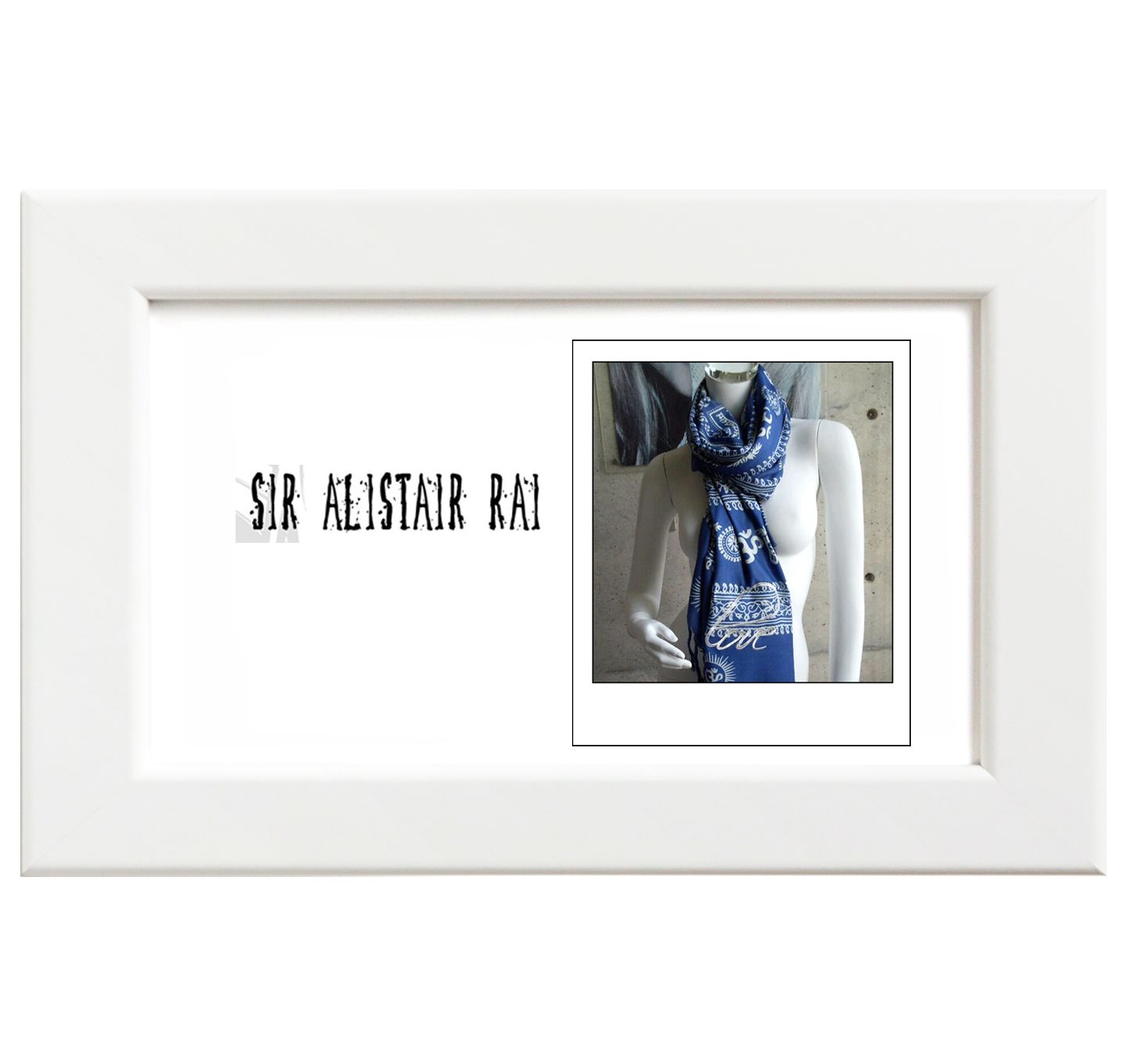 Sir Alistair Rai／Navy Love Raja Wrapスカーフ Sir Alistair Rai／Navy Love Raja Wrapスカーフ