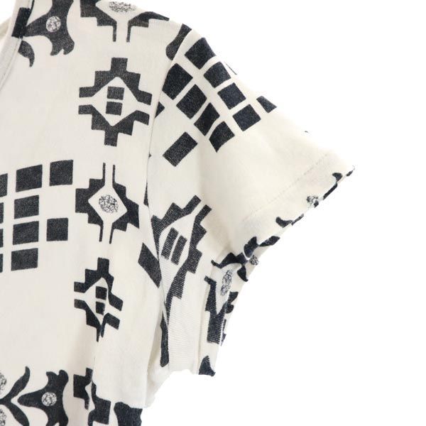 ヨウジヤマモト 日本製 総柄 半袖 Tシャツ 2 ホワイト系 Yohji Yamamoto レディース ヨウジヤマモト 日本製 総柄 半袖 Tシャツ 2 ホワイト系 Yohji