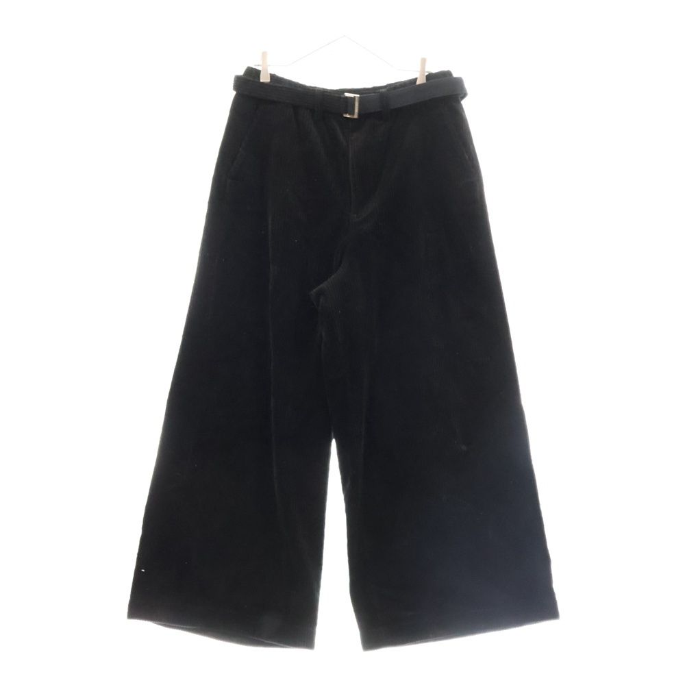 Sacai サカイ 24AW CORDUROY PANTS ベルト付き コーデュロイ ワイドフレアパンツ ブラック 24-03491M Sacai サカイ 24AW CORDUROY PANTS ベルト付き コーデュロイ ワイド