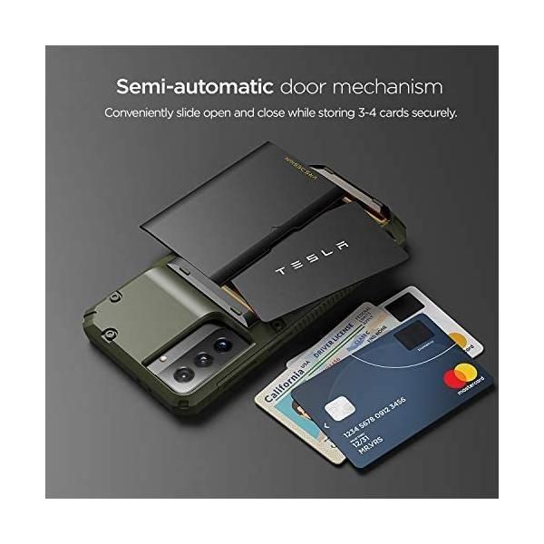 Galaxy S21 5G ケース カード 収納 3枚 衝撃吸収 スマホケース ハード カバー Samsung GalaxyS21 ギャラクシーS21 SCG09 SC-51B 対応 VRS Damda Glide Pro Galaxy S21 5G ケース カード 収納 3枚 耐衝撃 スマホケース