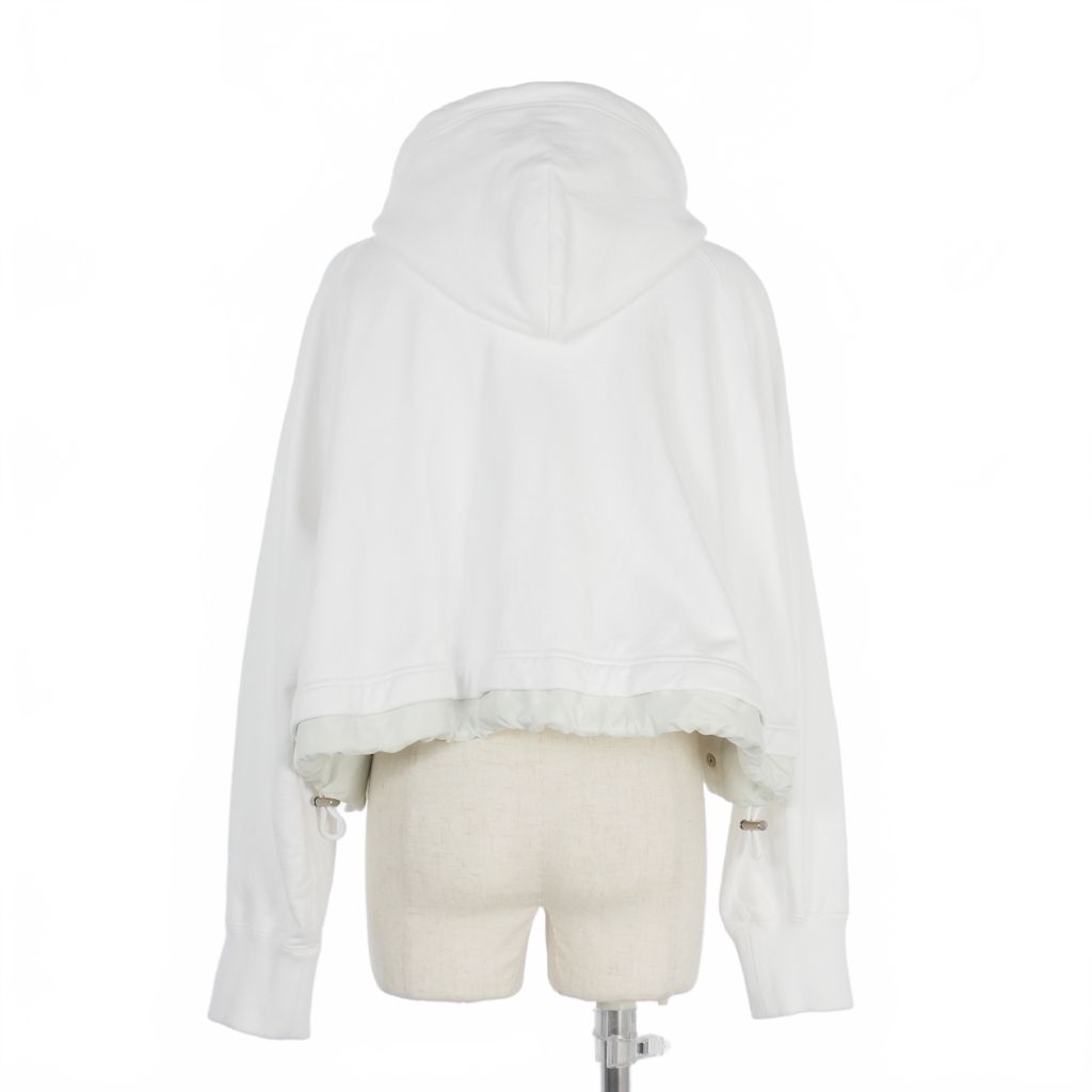 サカイ sacai レイヤード ジップパーカー ショート丈 3 白 ホワイト 23  