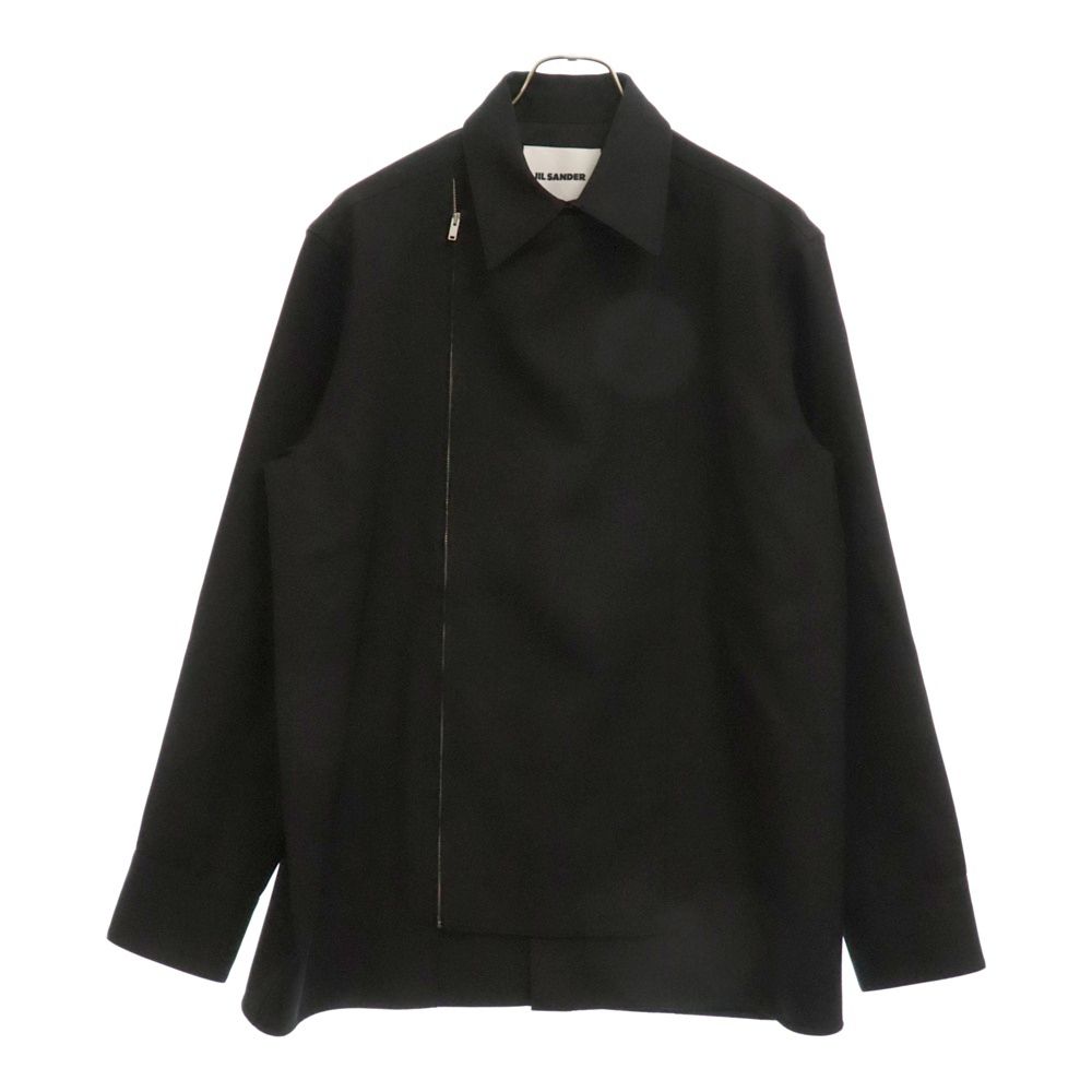 JIL SANDER (ジルサンダー) 22AW ストレートボクシー カットブルゾン ジップアップ シャツジャケット J21DL0011 ブラック