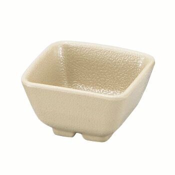 和食器 エ717-298 [M]メラミンいぶし釉角小鉢 小 萌黄[洗]