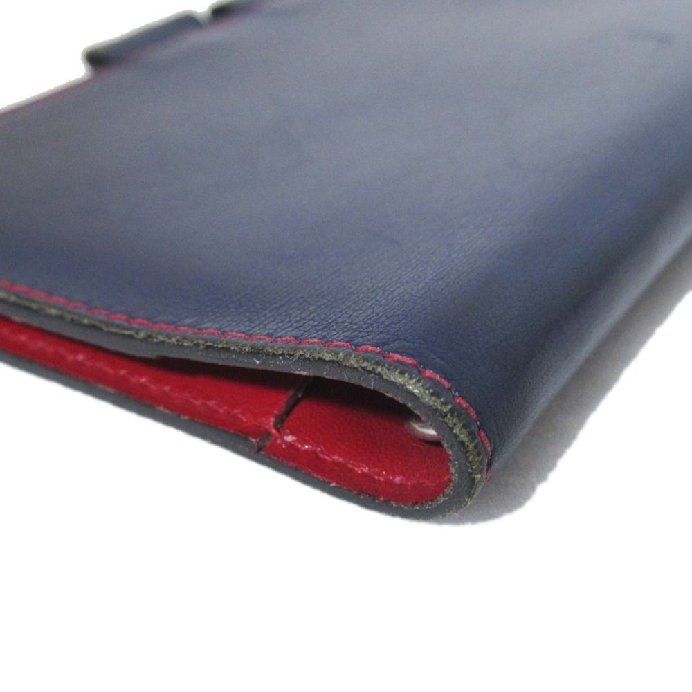 手帳カバー ネイビー×レッド