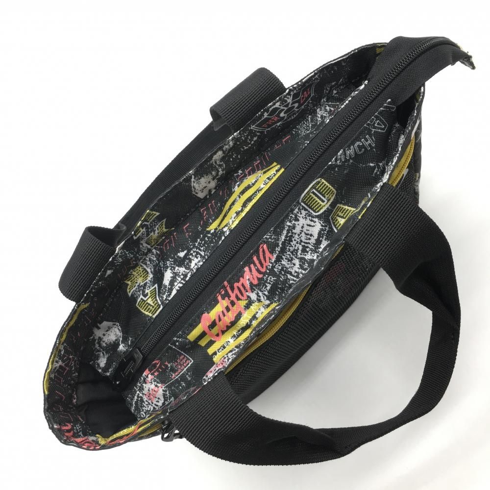 Oakley ブラックバッグ メッシュポケット付き　新品未使用 超美品】オークリー カートバッグ 黒×イエロー 総柄 メッシュ