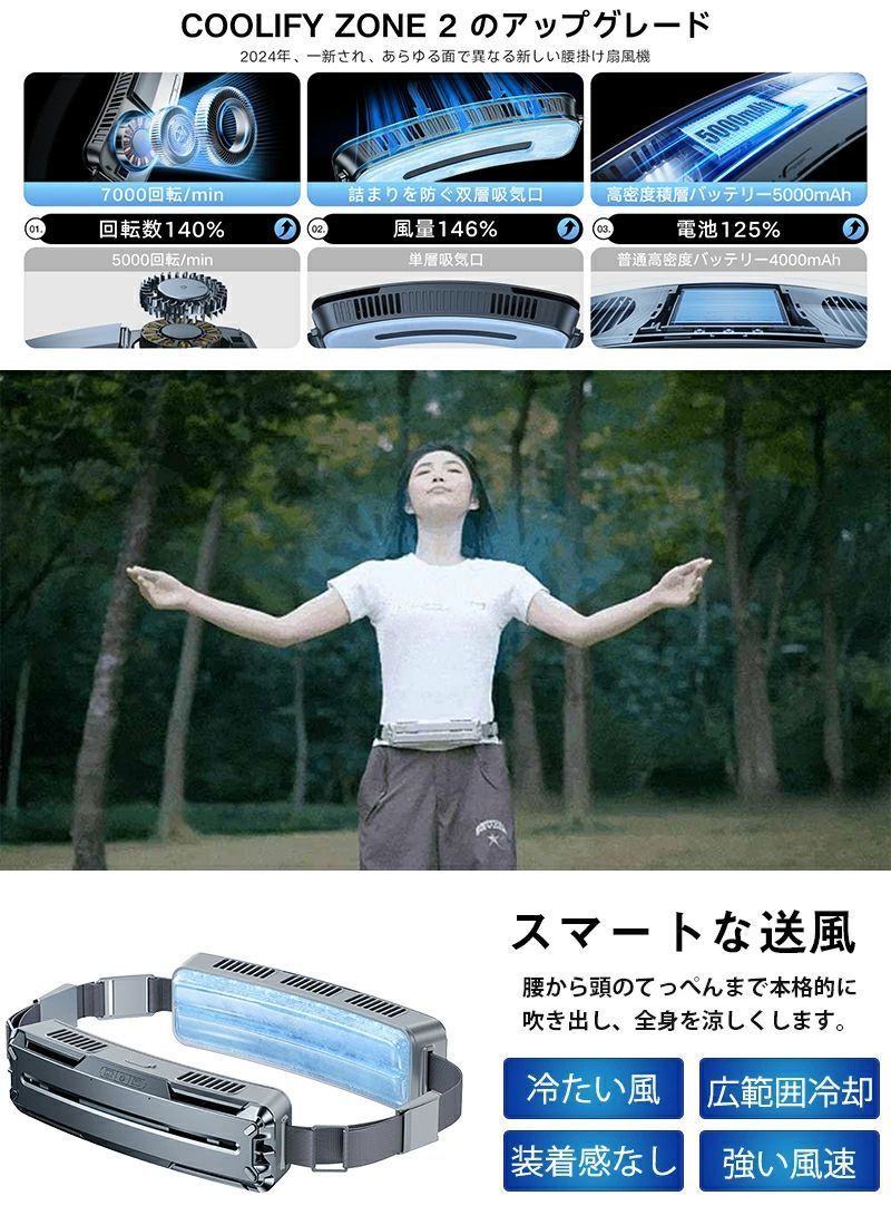 強力 腰掛け扇風機