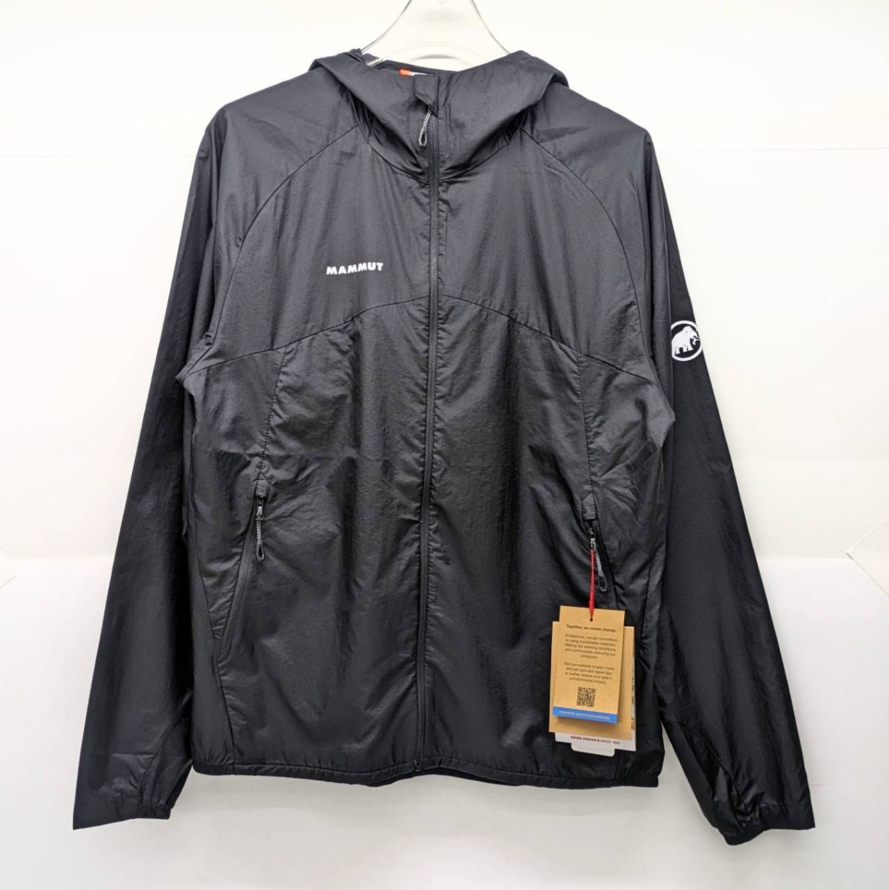 未使用 MAMMUT マムート Convey WB Hooded Jacket AF コンヴェイ ウィンドブロック フーデッド ジャケット ブラック XL 1012-00540 タグ付き レディース