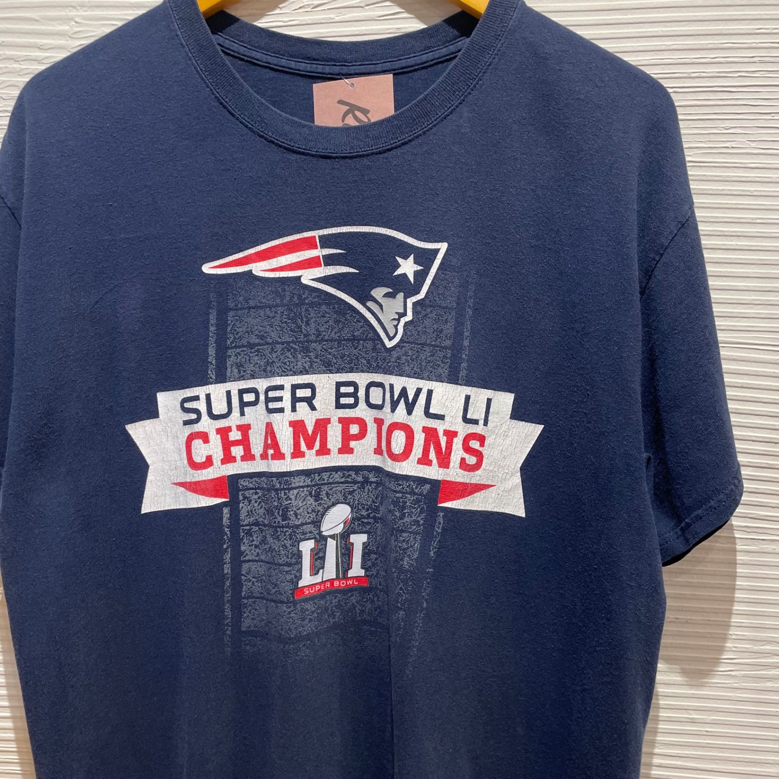 古着 L 半袖 tシャツ ネイビー 紺色 両面プリント NFL アメフト New 