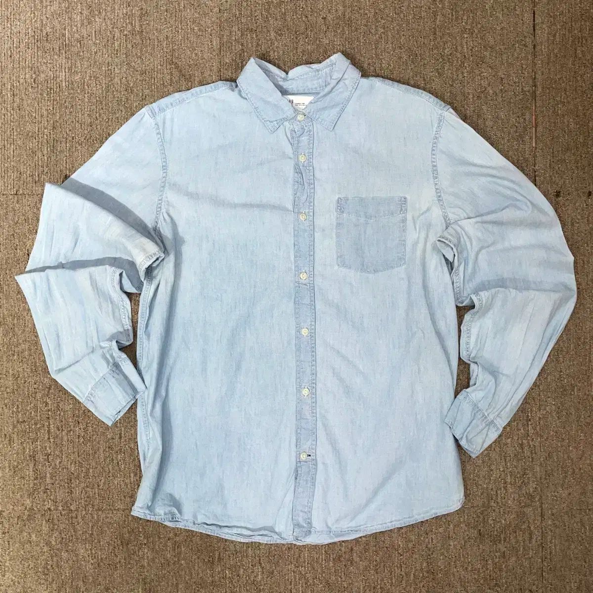 GAP デニムシャツ 古着 ギャップ オールドギャップ - L DENIM 長袖 サイズ スカイブルー デニム 長袖シャツ シャツ 青 メルカリ