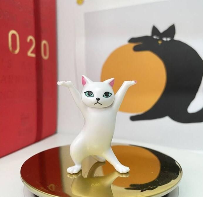 グッズ 猫のペン立て 猫の置物 置物 踊る猫 ネコ モデル ネコ