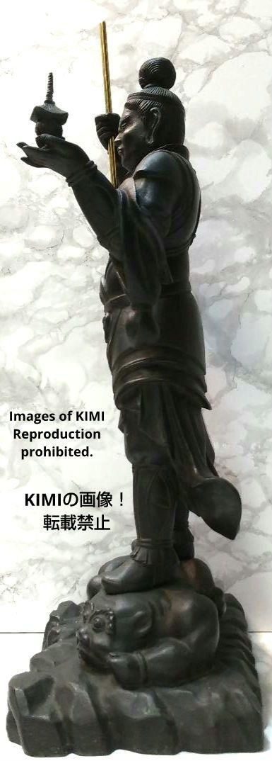 大型　毘沙門天　銅像　全長約40cm 約5.6kg　銅像　仏教美術　伝統工芸 大型 毘沙門天 銅像 全長約40cm 約5.6kg 銅像 仏教美術 伝統工芸