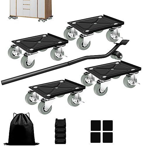 （16.5*17.5cm）1500KG グレー Athvcht 台車 家具移動ヘルパー 2023年最新改良モデル 360回転 耐荷 1300kg/1500kg二種類選択リフター キャスターでき ブレーキ付き 重い物 軽がるキャリー 金属製 台車 滑
