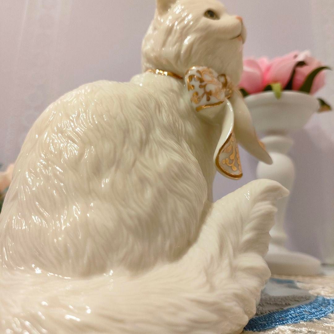 レノックス ジュエリー 白猫 置物 陶器 フィギュリン Lenox #16 - 置物