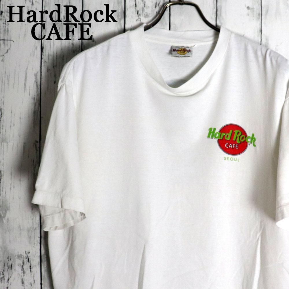 レア！90s ハードロックカフェ SEOUL 背中派手　アジアンプリントTシャツ レア！90s ハードロックカフェ SEOUL 背中派手 アジアンプリント