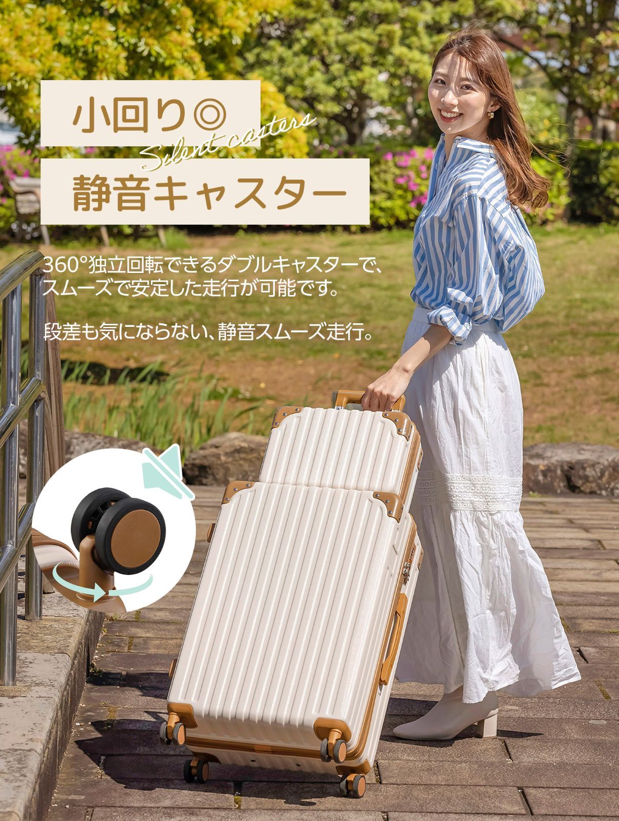 RIOU キャリーケース スーツケース レディース 3点セット S Ｍ ミニケース