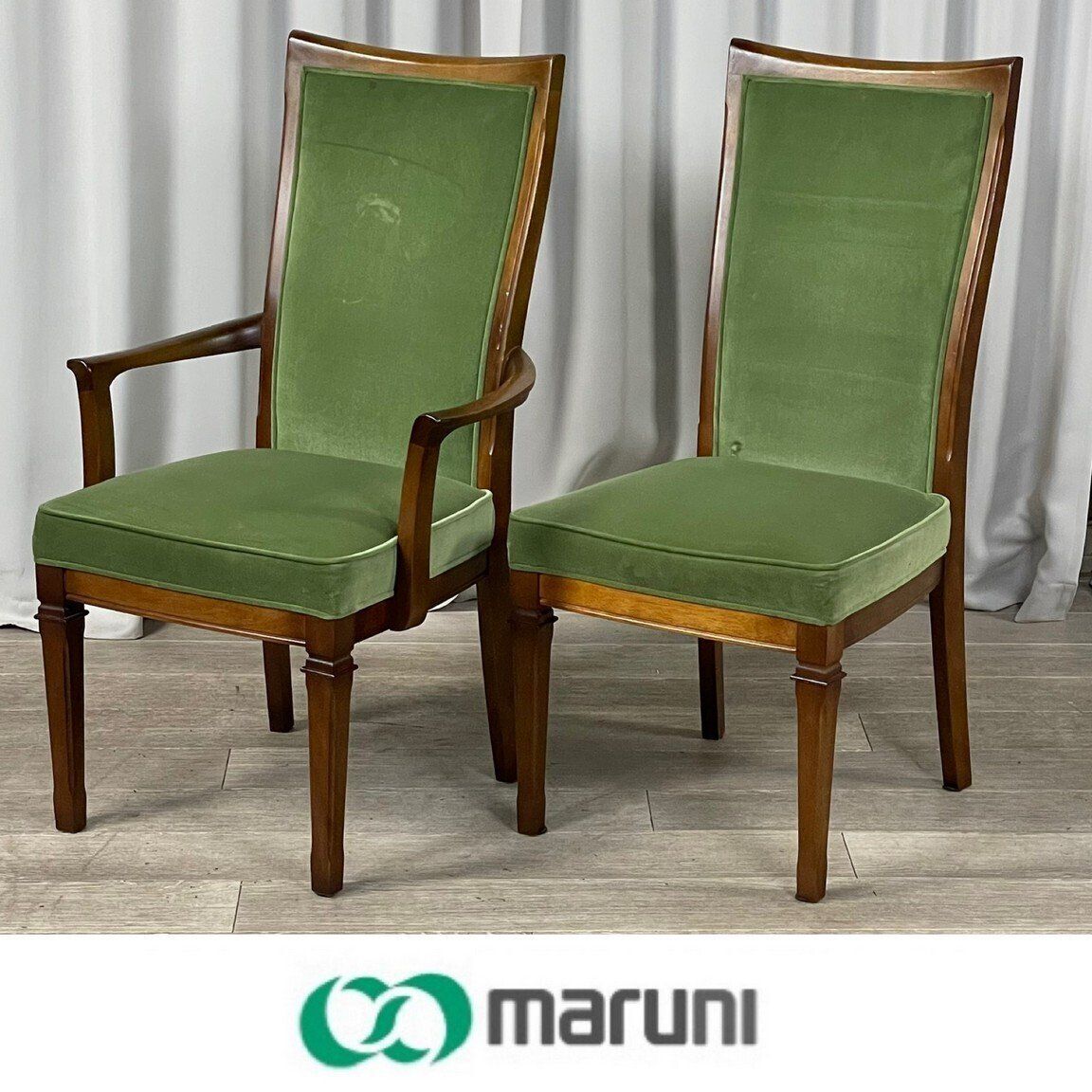 【maruni】 地中海 ニース ダイニングチェア 2脚セット① GT12 マルニ 地中海 ダイニング チェア 2脚セット モケット maruni