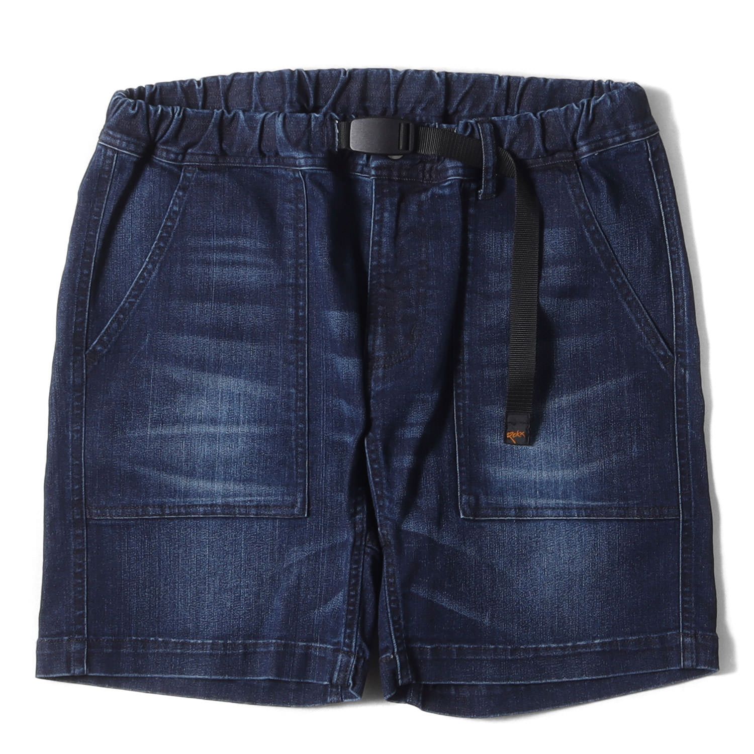 ROKX ロックス パンツ サイズ:M デニム ファティーグ ショーツ DENIM FATIGUE SHORT RXMS 193010 ストレッチ クライミング ハーフ ショートパンツ 膝上丈 インディゴ ボトムス ズボン カジュアル ブラン
