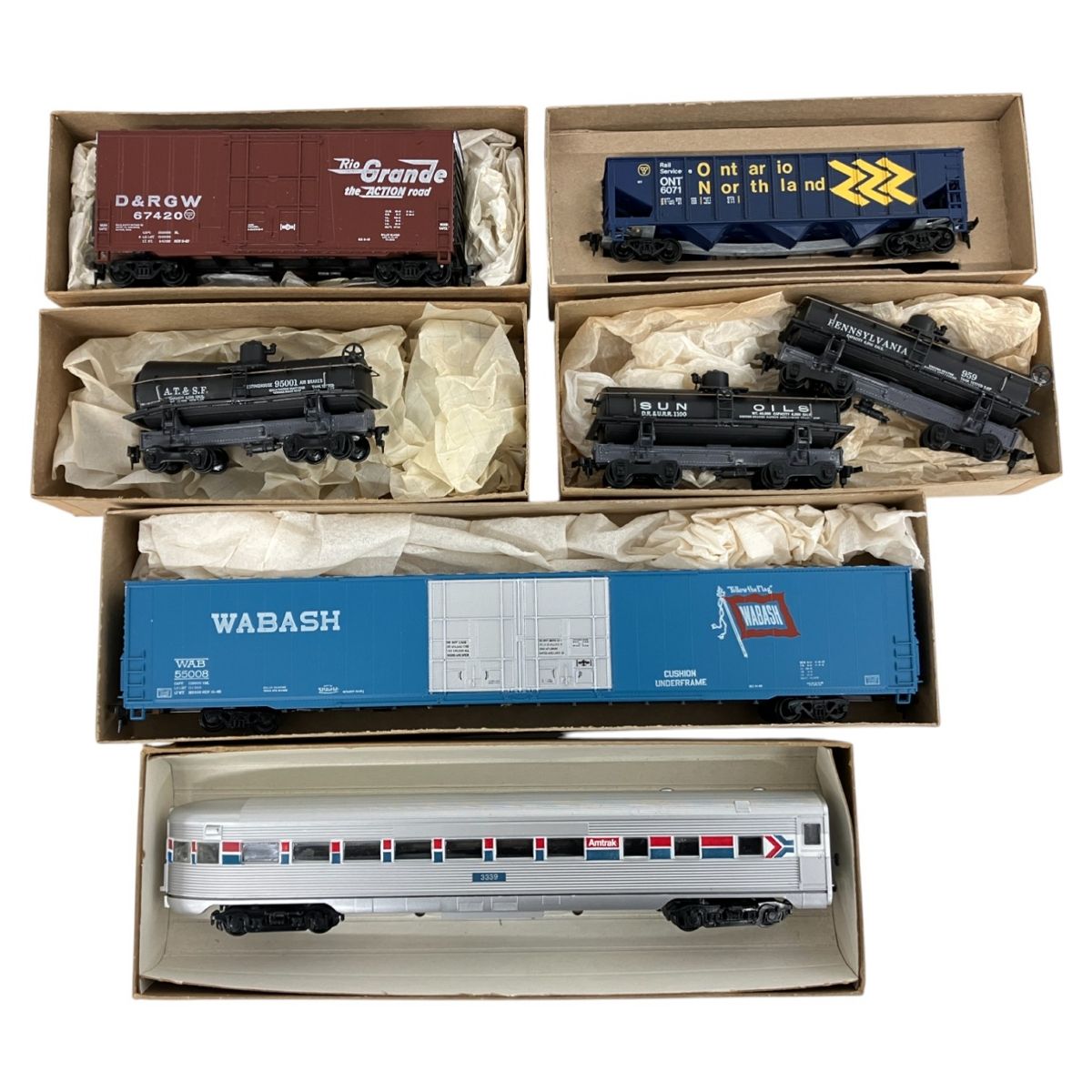 WABASH WAB 55008 Amtrak 3339 A.T.&S.F 95001 等 貨物セット 7
