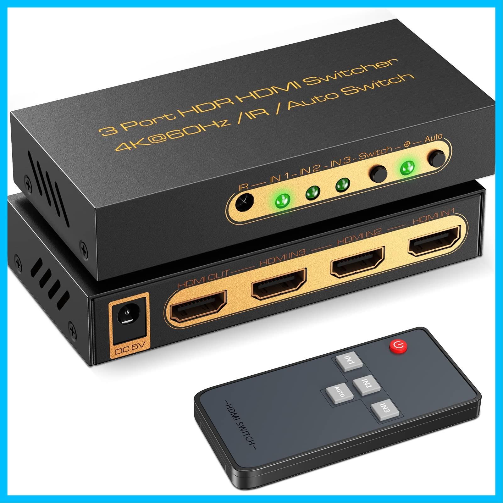 特価商品】HDMI2.0切替器3入力1出力自動＆手動切替 4K60Hz3D HDCP2