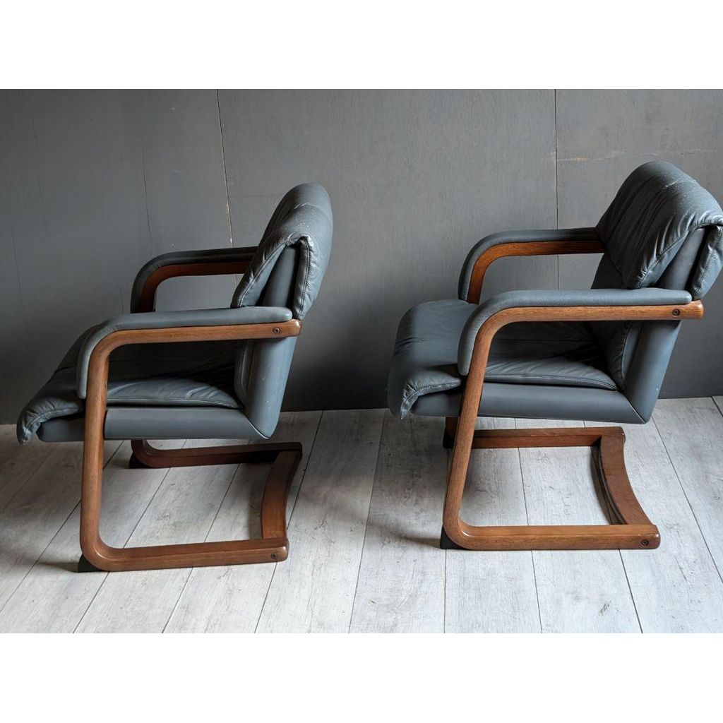 ターコイズブルーフジファニチアアームソファ高級本革アームチェアGZ