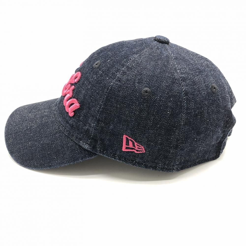 美品】ニューエラ キャップ ネイビー×ピンク デニム ロゴ