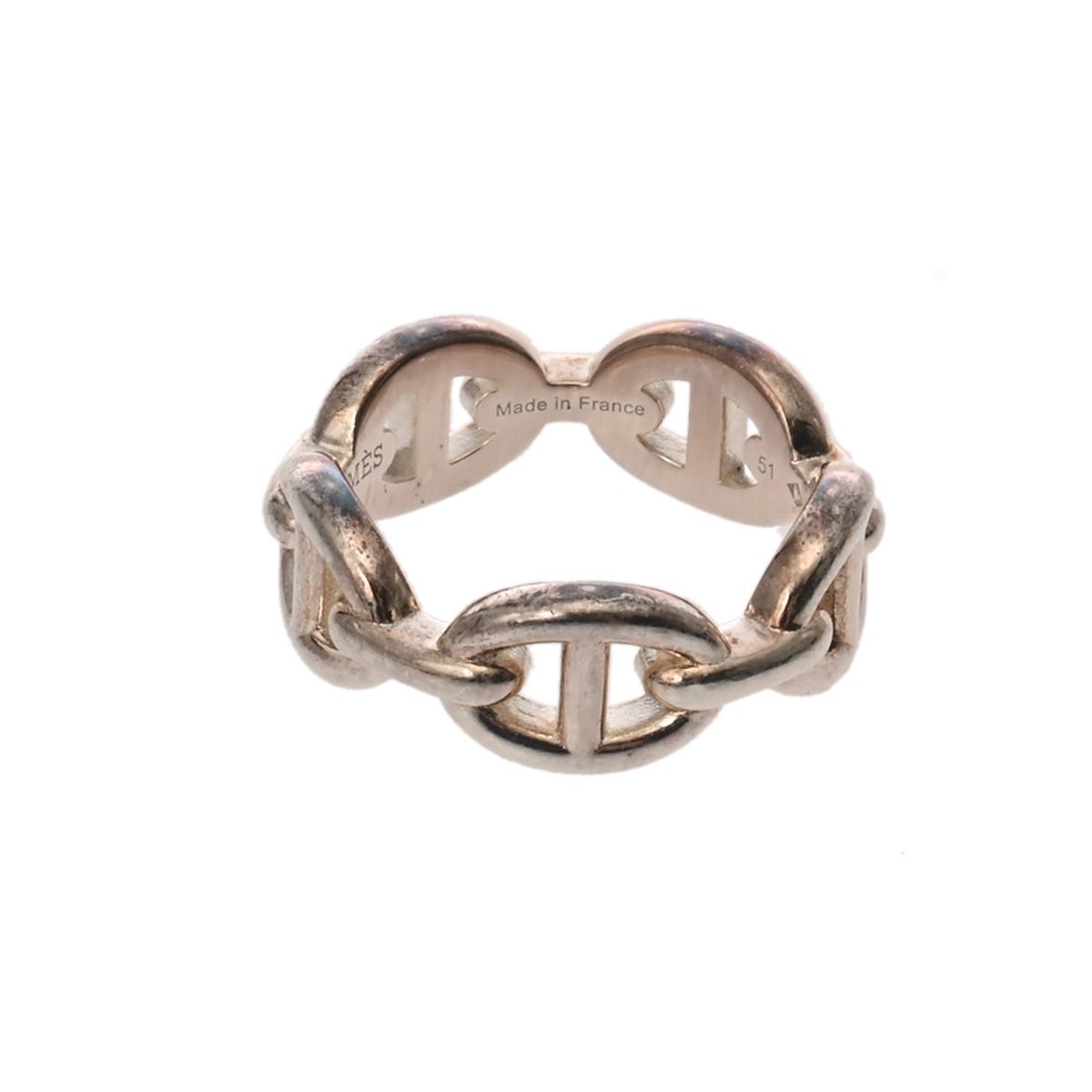 傷あり　シェーヌダンクル　アンシェネ　リング　51サイズ エルメス サイズ51 シェーヌダンクルリング アンシェネ シルバー925 傷