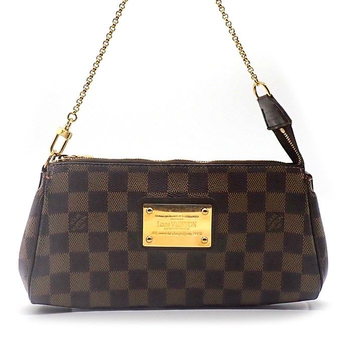 ルイ ヴィトン Louis Vuitton ショルダーバッグ エヴァ N55213 ブラウン ダミエ エベヌ PVCコーティングキャンバス