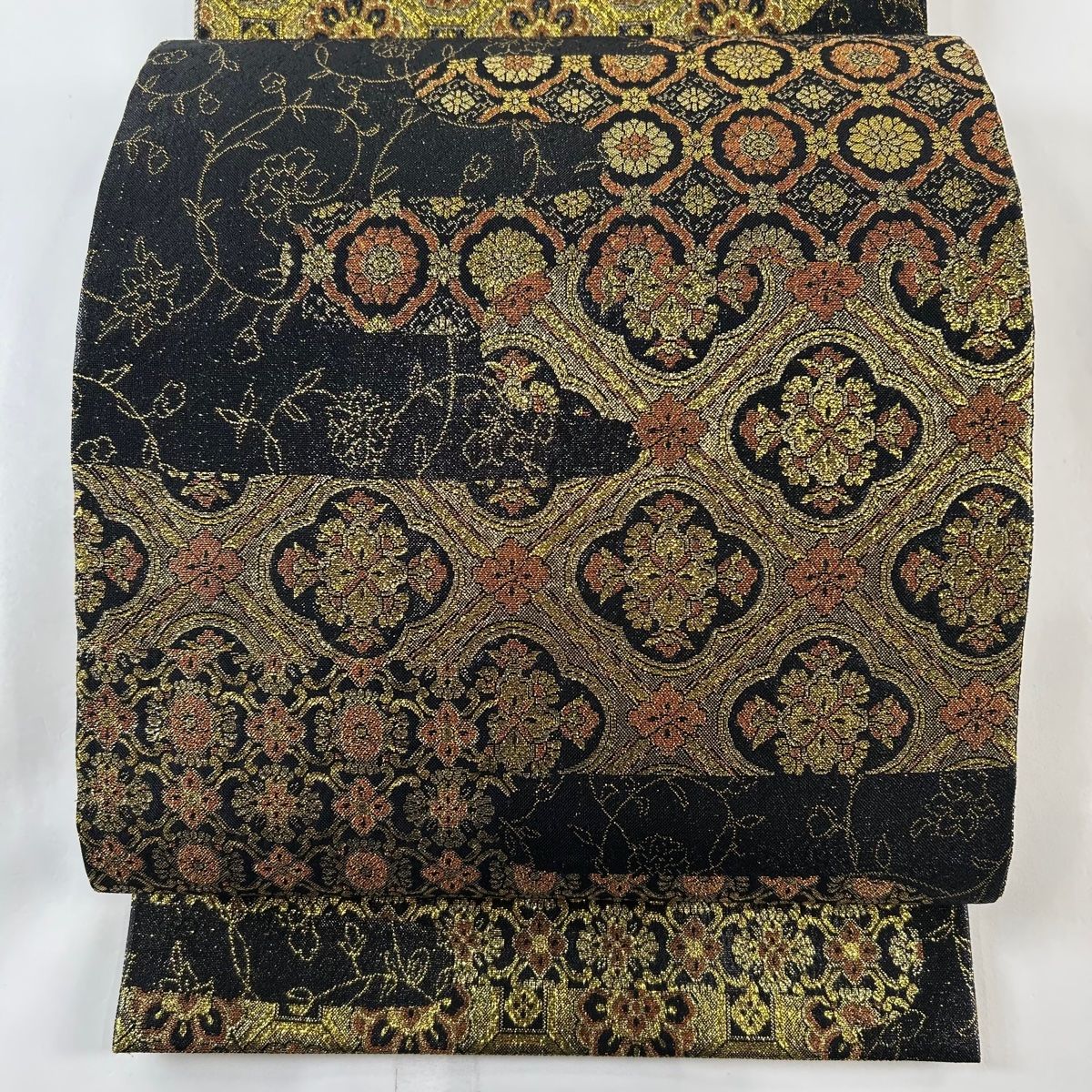 袋帯 秀品 蜀江華文 草花 箔 黒 六通 正絹 【中古】 - メルカリ