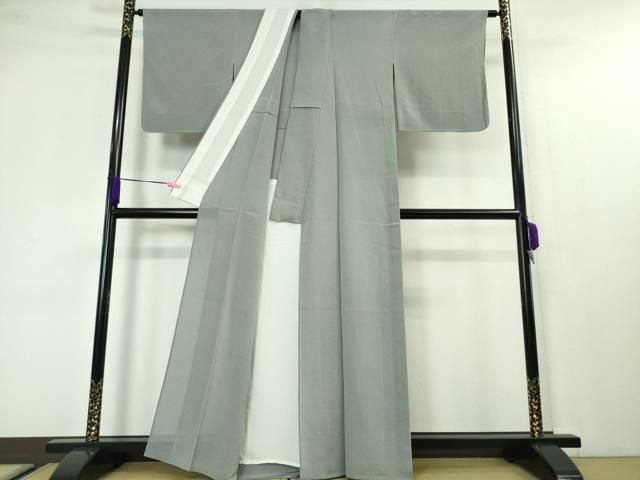 平和屋本店■極上　夏物　京都祇園の老舗　ぎをん齋藤　色無地　絽縮緬　鉛色　たとう紙付き　逸品　未使用　DZAA4257kh5 平和屋本店□極上 夏物 京都祇園の老舗 ぎをん齋藤 色無地 絽縮緬 鉛色