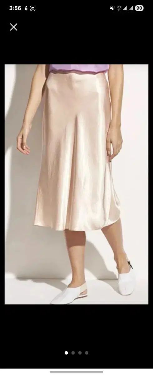 vince サテン ピンク ミディ スカート xs