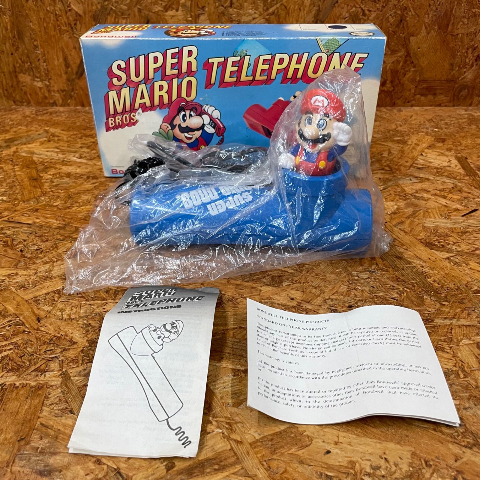 1990年 デッドストック SUPER MARIO TELEPHONE ブルー Bondwell