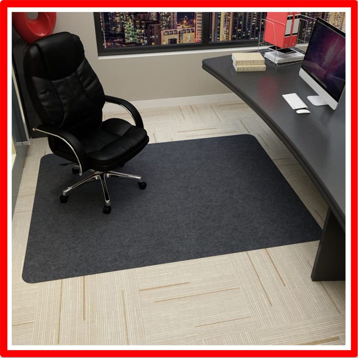 【送料無料 】 90*120*4mm_ダークグレー SVOHZAV チェアマット 大判 140cm 床保護マット 防音 ラグマット ゲーミングチェアマット ズレ