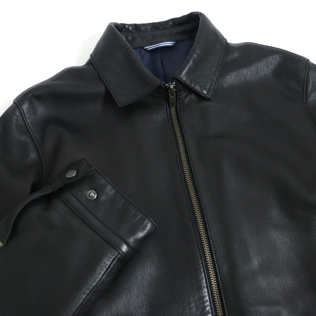 美品□LANVIN en Bleu/ランバンオンブルー 裏地ストライプ柄 WZIP 
