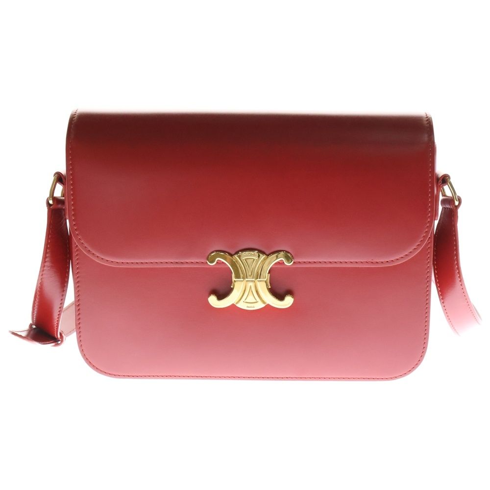 可愛いレッド■CELINE ラージ プリアージュ チェーンバッグ CELINE (セリーヌ) トリオンフ ラージ ショルダーバッグ レッド