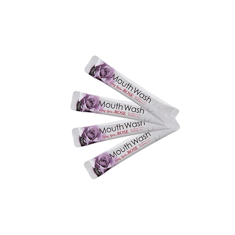 オキナ マウスウォッシュ ロングスピン スティック 10mL 1箱＜100本入＞ 携帯 個包装【日本製】 (ロゼ) 1